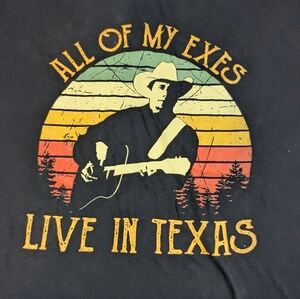George Strait "All My Ex's Live in Texas"  Black Tee Shirt 2X